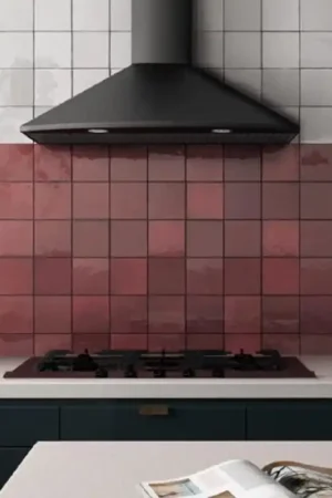 Carrelage effet zellige 13,2x13,2cm MALEM BURGUNDY Certifié